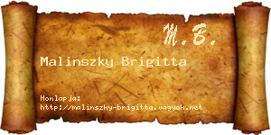 Malinszky Brigitta névjegykártya